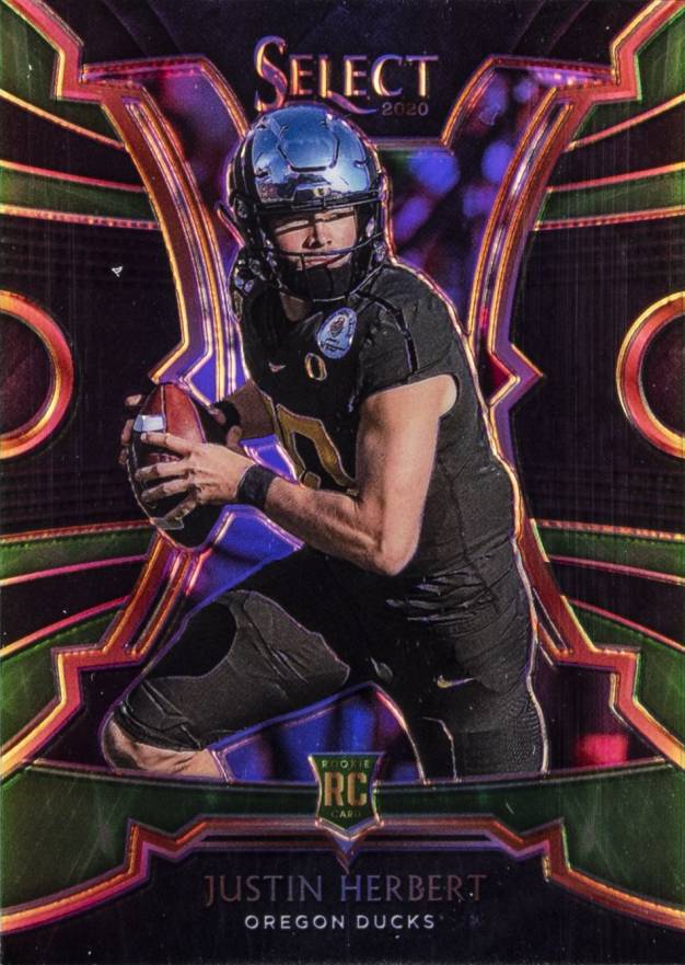 2020 Panini Chronicles Draft Picks Select Justin Herbert #4 Football Card