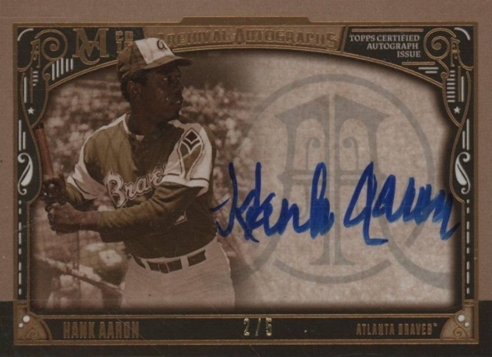 2016 Topps Museum Collection Archival Autographs Hank Aaron #AAHA Baseball Card