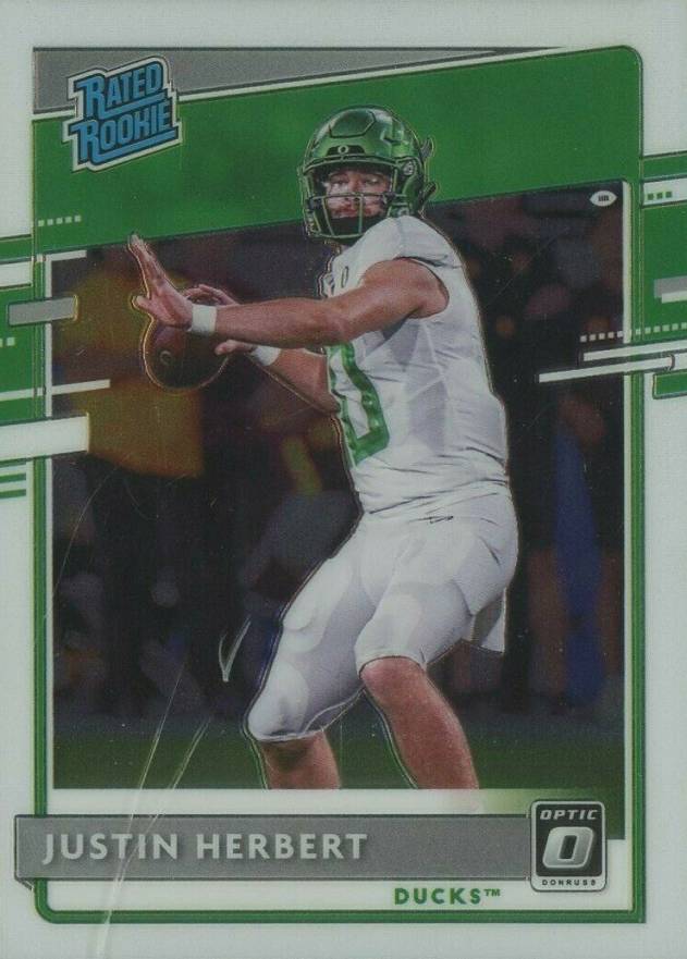 2020 Panini Chronicles Draft Picks Donruss Optic Rated Rookies Justin Herbert #4 Football Card