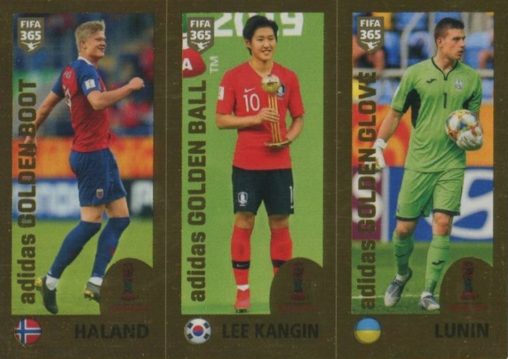 2019 Panini FIFA 365 Andriy Lunin/Erling Haland/Lee Kangin #427 Soccer Card