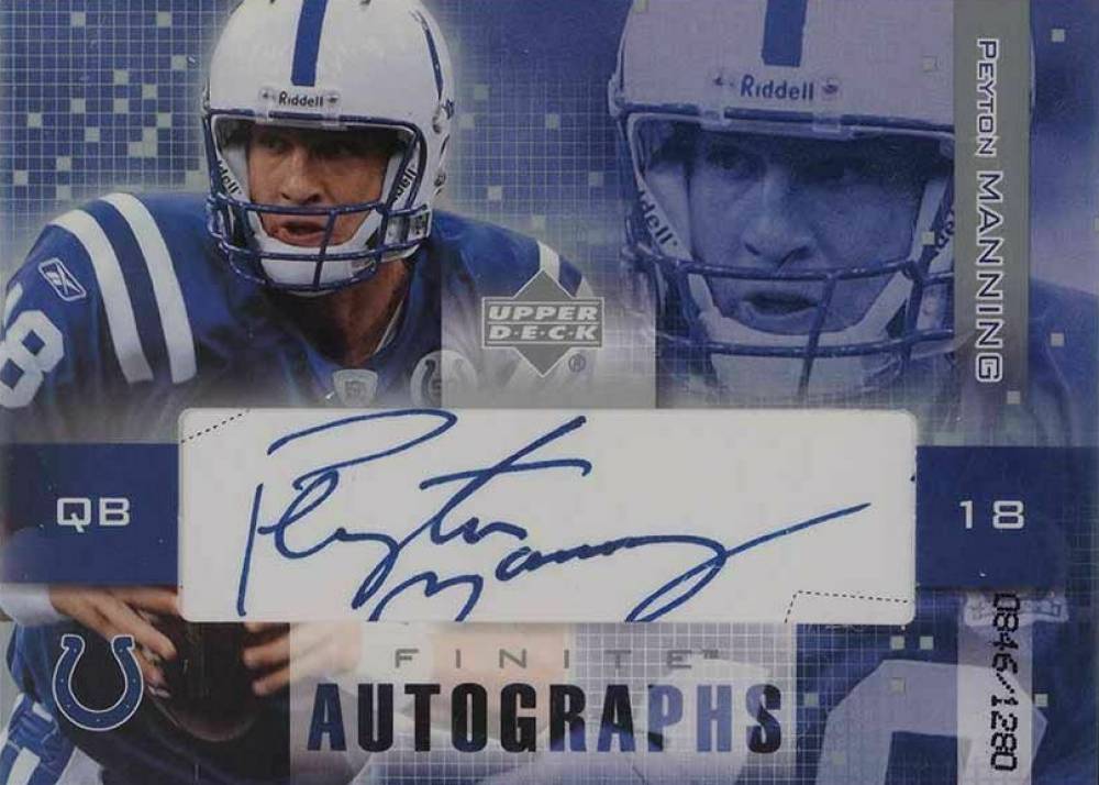 2003 Upper Deck Finite Autographs Peyton Manning #FA-PM Football Card