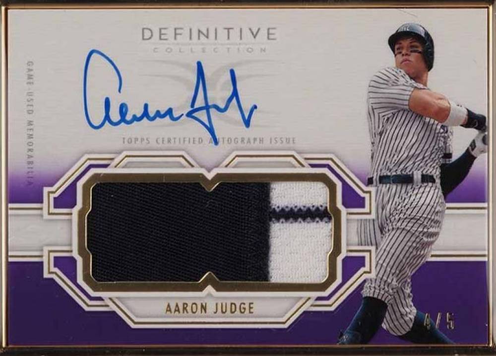 2020 Topps Definitive Collection Framed Autograph Patch Collection Aaron Judge #AJ Baseball Card