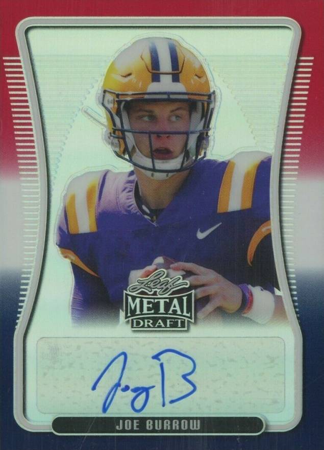 2020 Leaf Metal Draft Autographs Joe Burrow #BAJB1 Football Card