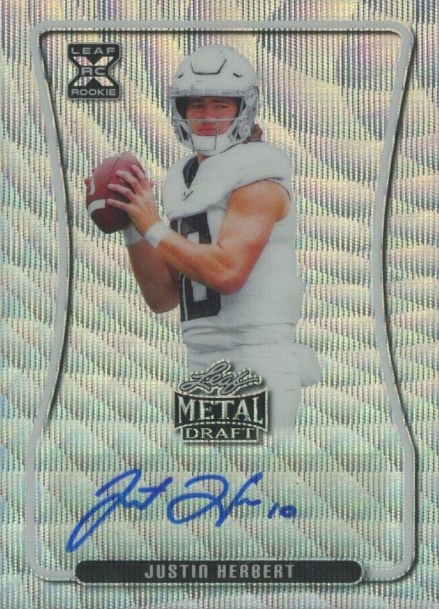 2020 Leaf Metal Draft Autographs Justin Herbert #BAJH2 Football Card