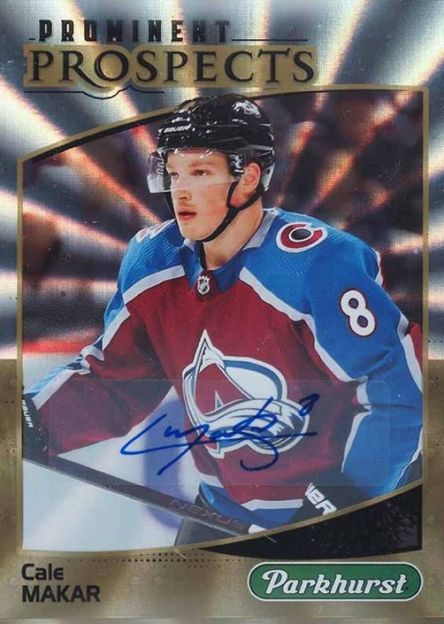 2019 Parkhurst Prominent Prospects Autographs Gold Cale Makar #PP10 Hockey Card