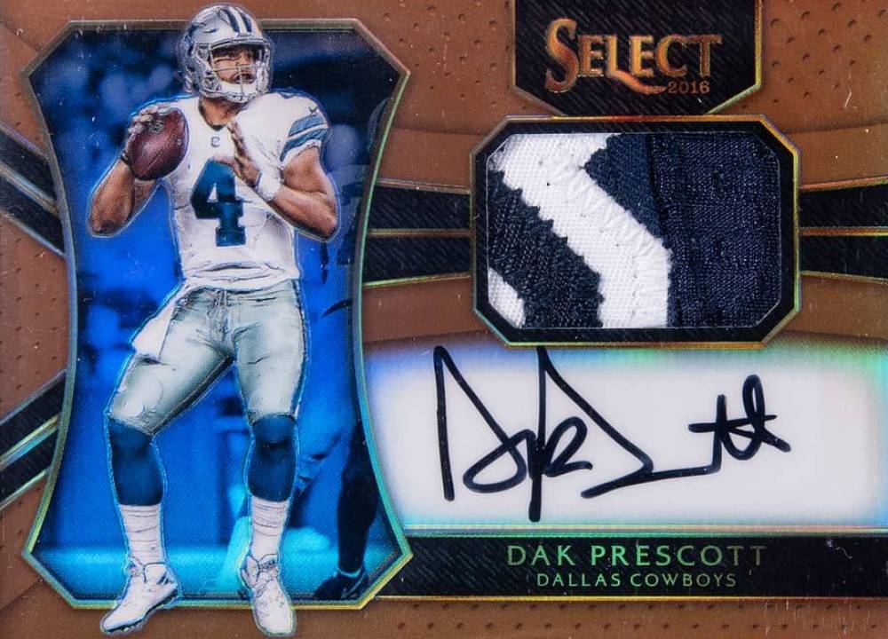 2016 Panini Select Rookie Autograph Material Dak Prescott #RMDP Football Card