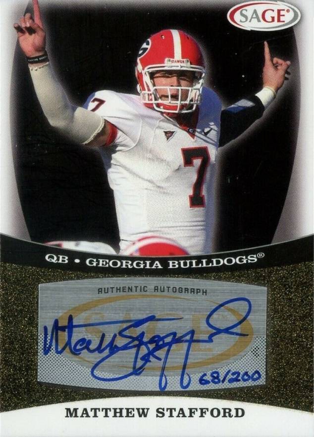 2009 SA-GE Autographs Matthew Stafford #A50 Football Card