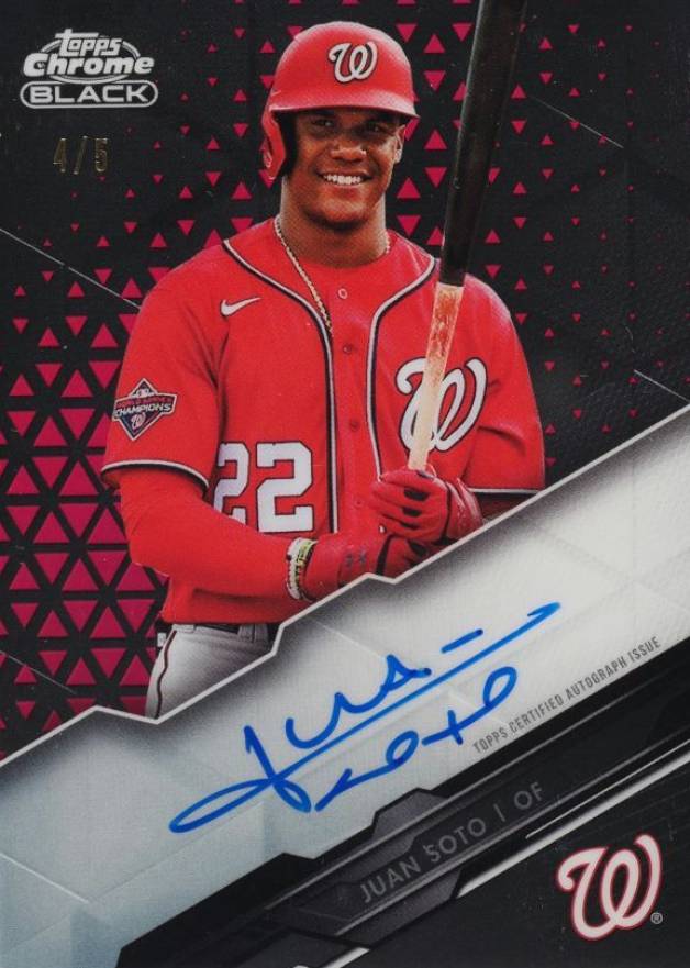 2020 Topps Chrome Black Autographs Juan Soto #JS Baseball Card