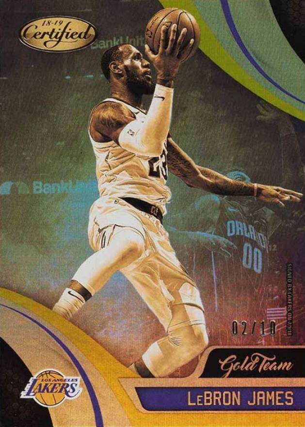 2018 Panini Certified Gold Team LeBron James #GT20 Basketball Card