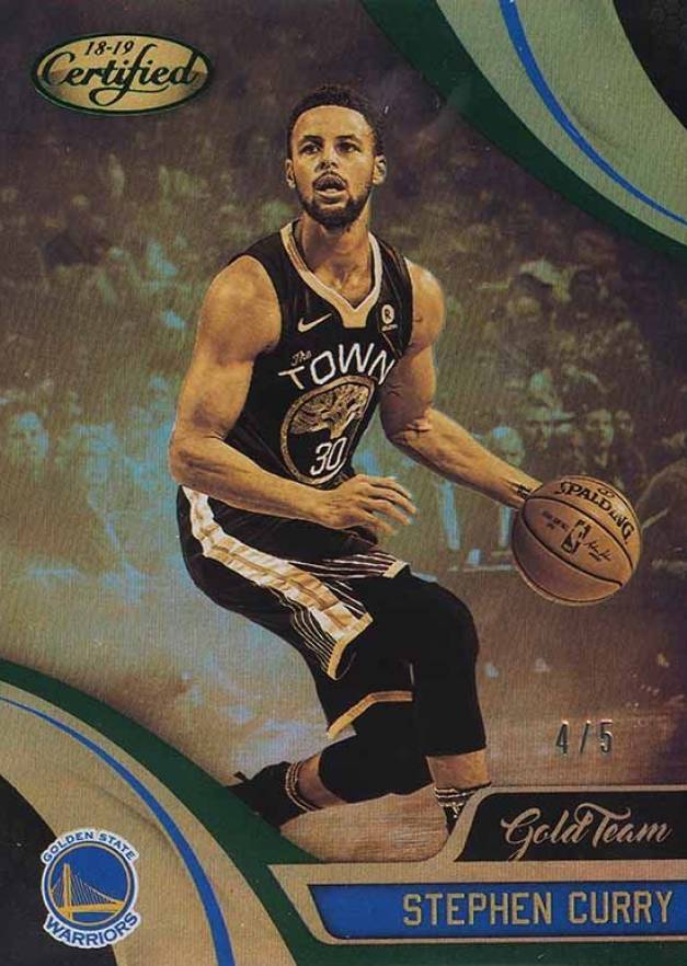 2018 Panini Certified Gold Team Stephen Curry #GT3 Basketball Card