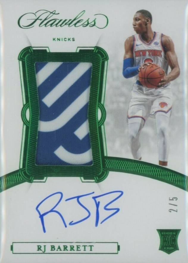 2019 Panini Flawless Vertical Patch Autographs RJ Barrett #VPRJB Basketball Card