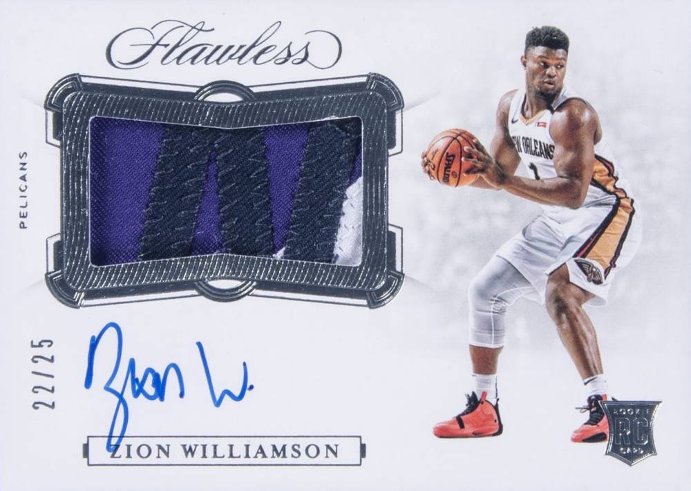 2019 Panini Flawless Horizontal Patch Autographs Zion Williamson #HPZWL Basketball Card