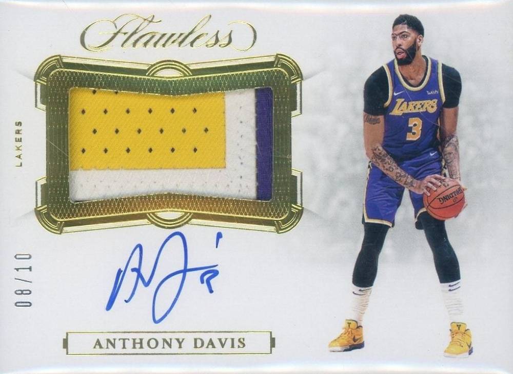 2019 Panini Flawless Horizontal Patch Autographs Anthony Davis #HPADV Basketball Card
