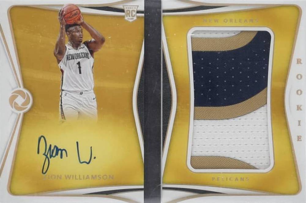 2019 Panini Opulence Rookie Patch Autographs Booklet Zion Williamson #RPA-ZWL Basketball Card