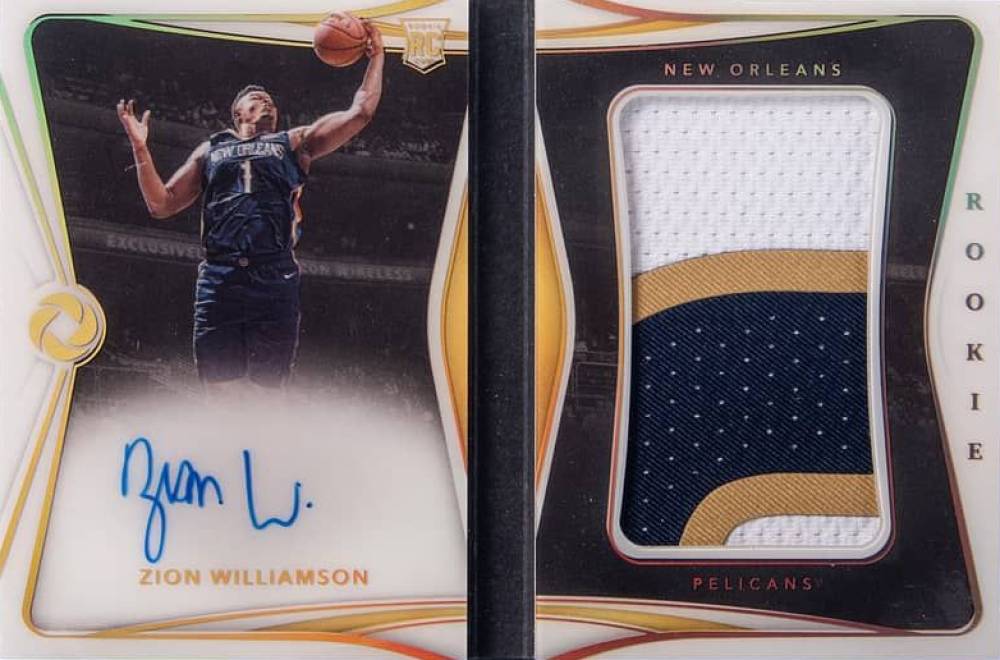 2019 Panini Opulence Rookie Patch Autographs Booklet Zion Williamson #101 Basketball Card