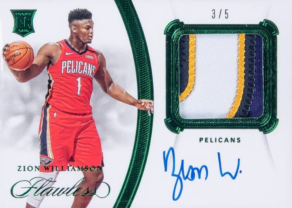 2019 Panini Flawless Flawless Patch Autographs Zion Williamson #PAZWL Basketball Card