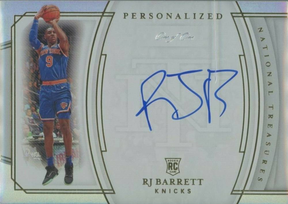 2019 Panini National Treasures Personalized Autographs 1/1 RJ Barrett #RJB4 Basketball Card