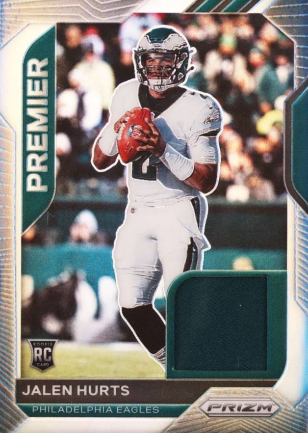 2020 Panini Prizm Premier Jerseys Relics Jalen Hurts #12 Football Card