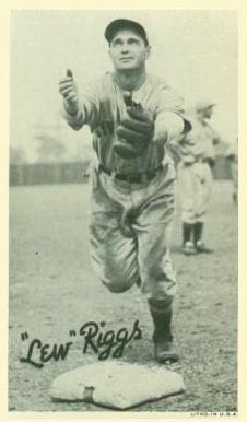 1936 Goudey Premiums-Type 1-Wide Pen "Lew" Riggs # Baseball Card