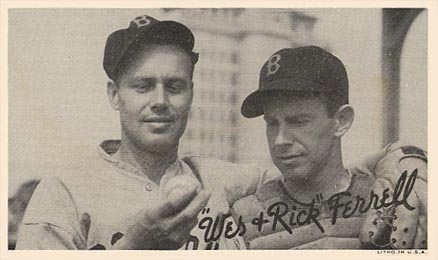 1936 Goudey Premiums-Type 1-Wide Pen Rick Ferrell/Wes Ferrell # Baseball Card