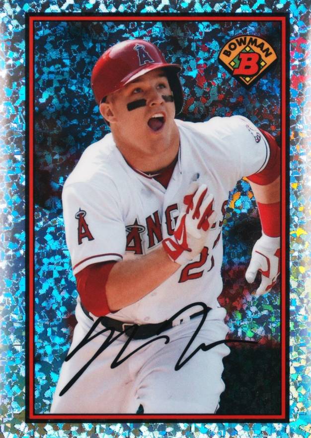 2014 Bowman Platinum 1989 Bowman Is Back Silver Diamond Refractor Mike Trout #MT Baseball Card