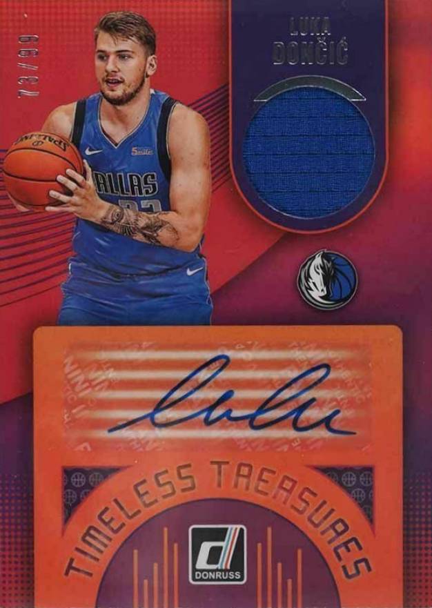 2018 Panini Donruss Timeless Treasures Materials Signatures Luka Doncic #LDC Basketball Card