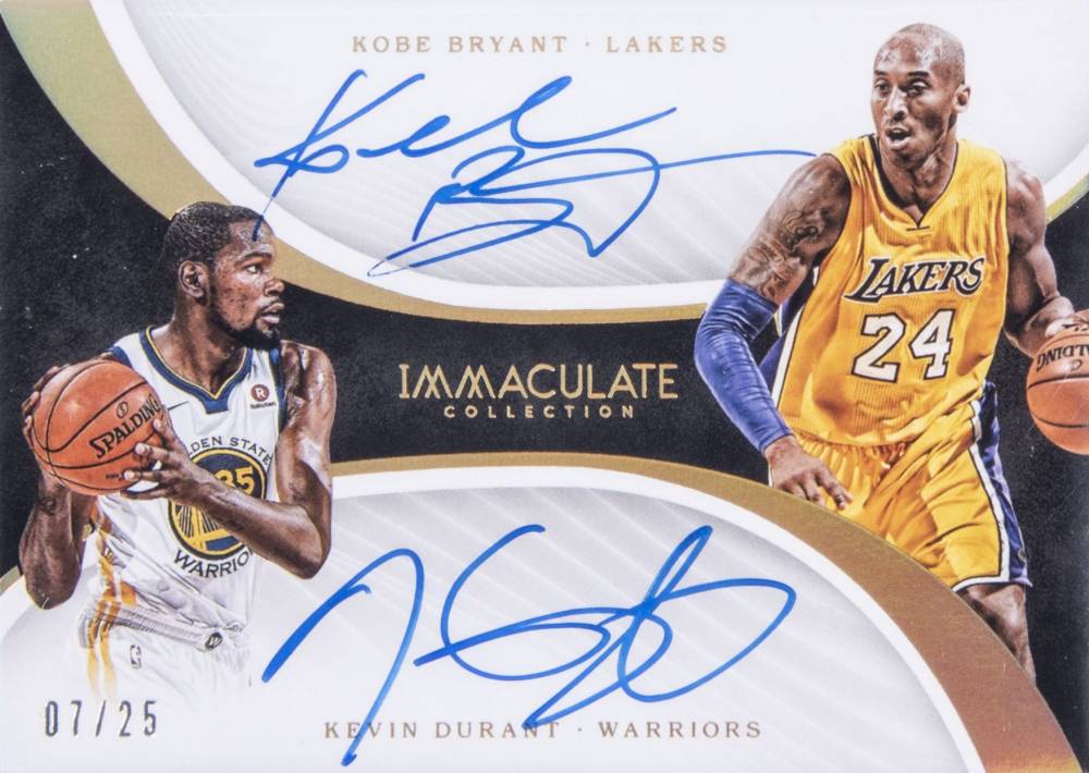 2017 Panini Immaculate Collection Dual Autographs Kevin Durant/Kobe Bryant #SCOR Basketball Card