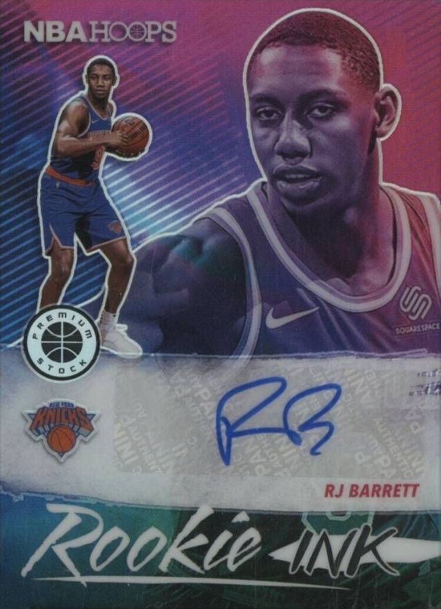 2019 Panini Hoops Premium Stock Rookie Ink RJ Barrett #RJB Basketball Card