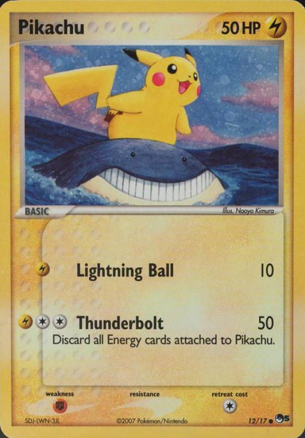 2007 Pokemon Pop Series 5 Pikachu-Holo #12 TCG Card