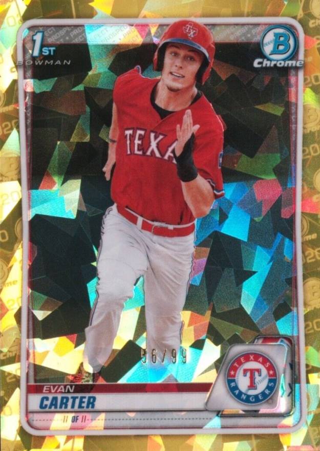 2020 Bowman Draft Chrome Sapphire Edition Evan Carter #BD126 Baseball Card