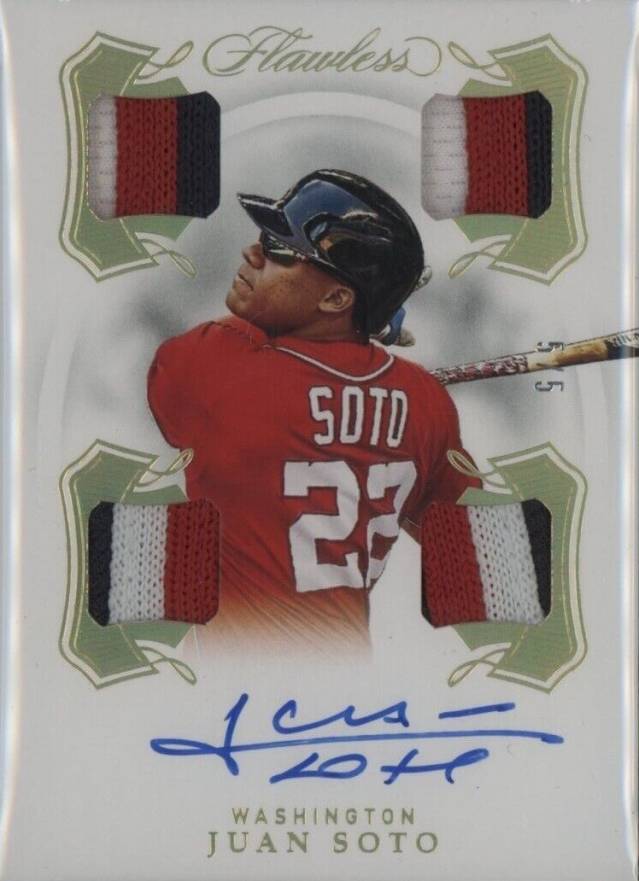 2020 Panini Flawless Quad Patch Signatures Juan Soto #QPSJS Baseball Card