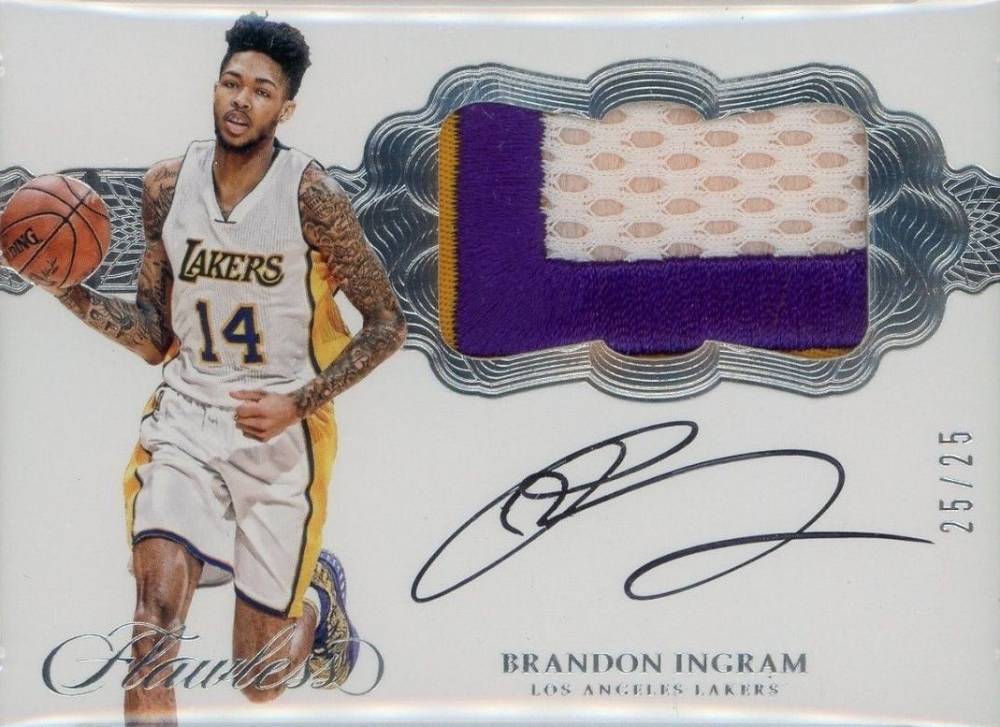 2016 Panini Flawless Horizontal Patch Autograph Brandon Ingram #H-BI Basketball Card