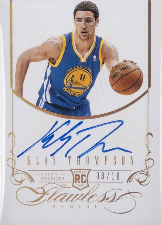 2012 Panini Flawless Rookie Autograph Klay Thompson #17 Basketball Card