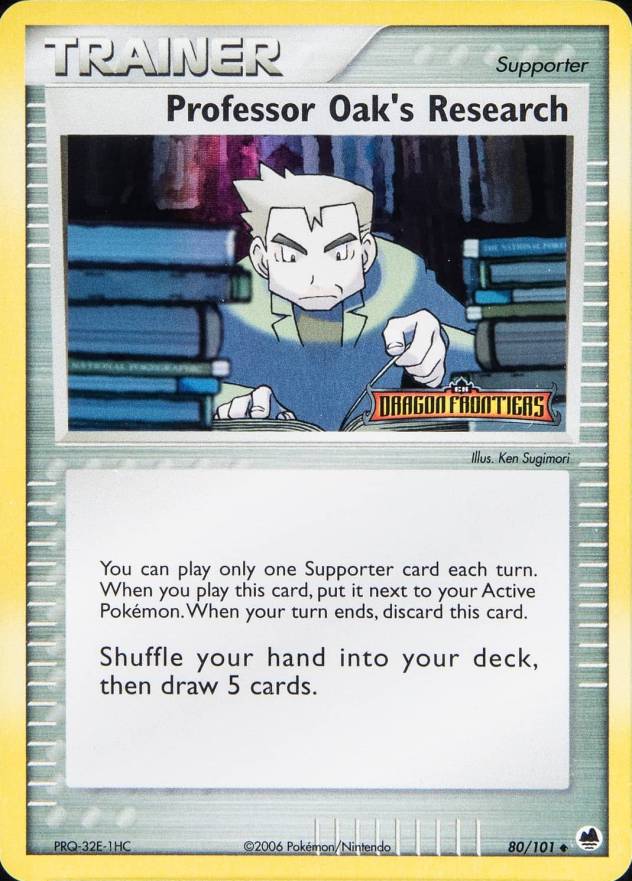 2006 Pokemon EX Dragon Frontiers Professor Oak's Research-Reverse Foil #80 TCG Card