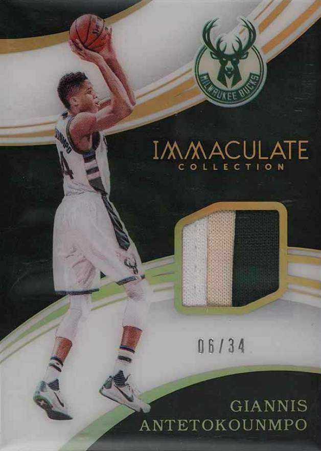 2015 Panini Immaculate Collection Patches Jersey Numbers Relic Giannis Antetokounmpo #GA Basketball Card