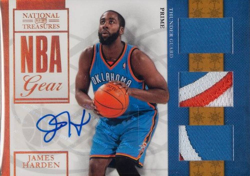 2009 Playoff National Treasures NBA Game Gear James Harden #5 Basketball Card