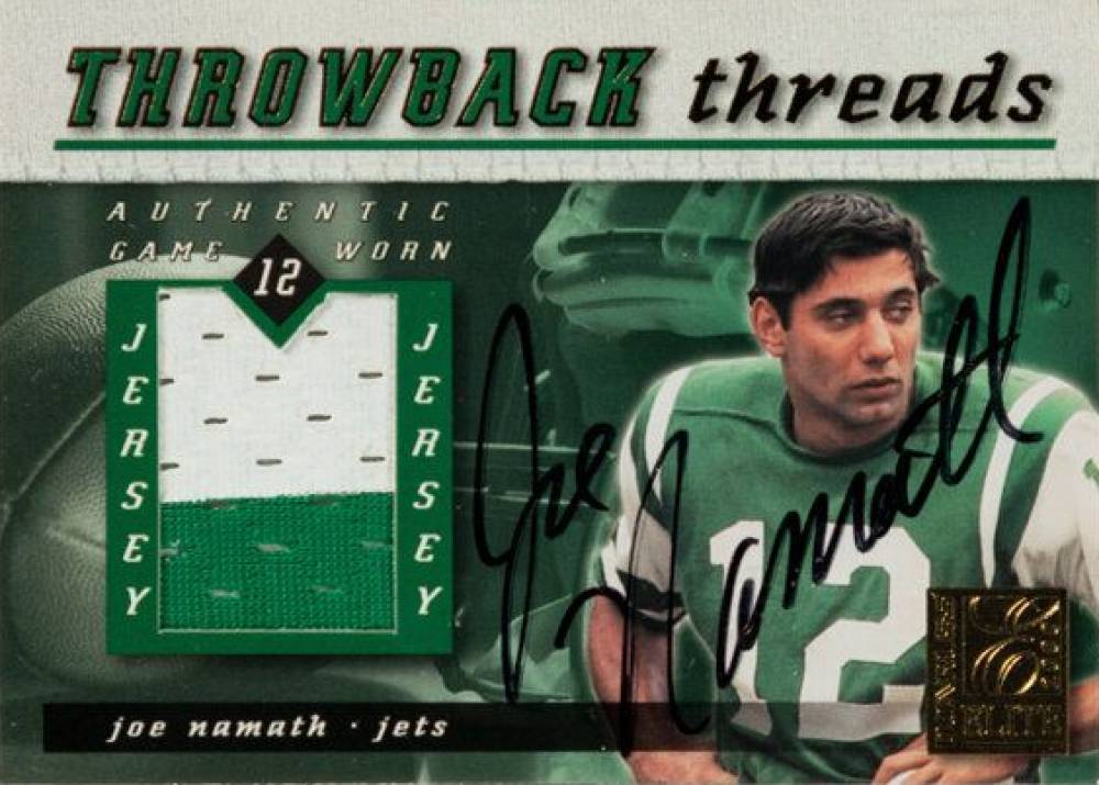 2000 Donruss Elite Throwback Threads Joe Namath #TT-1 Football Card