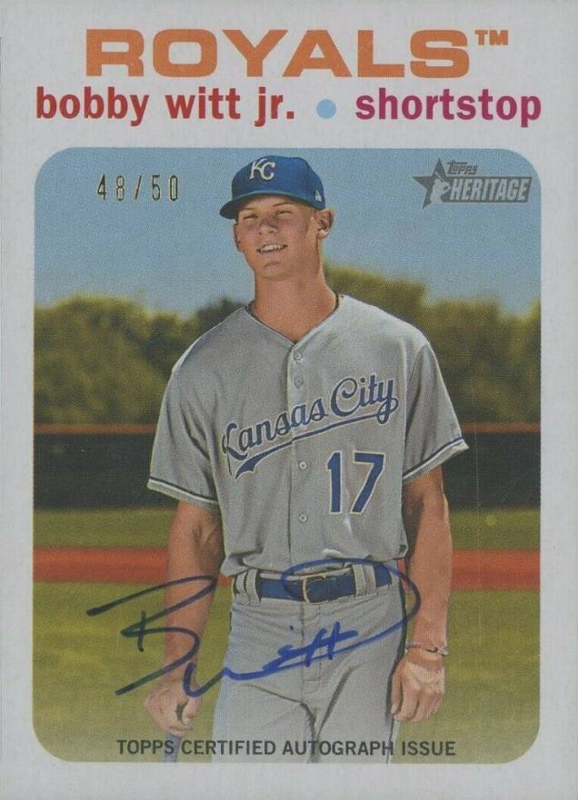 2020 Topps Heritage Minor League Real One Autographs Bobby Witt Jr. #BWJ Baseball Card