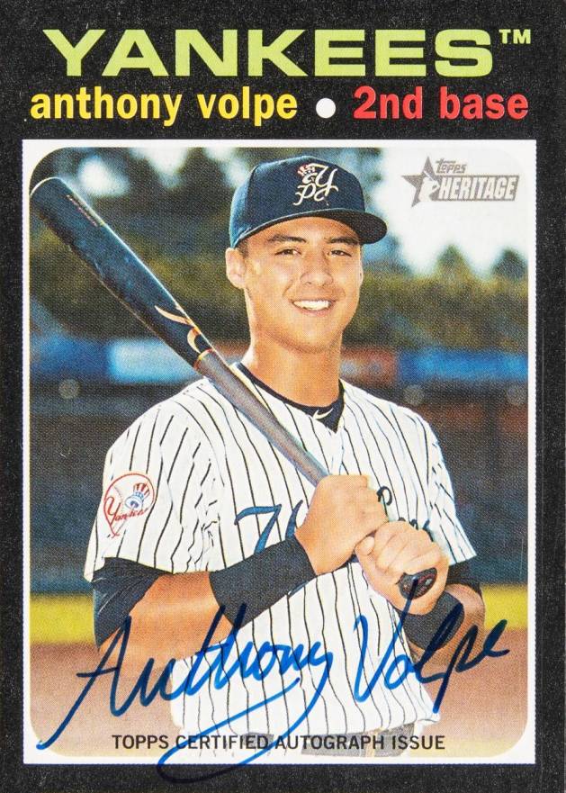 2020 Topps Heritage Minor League Real One Autographs Anthony Volpe #AVO Baseball Card