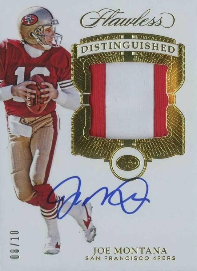 2017 Panini Flawless Distinguished Patch Autographs Joe Montana #DI-JM Football Card