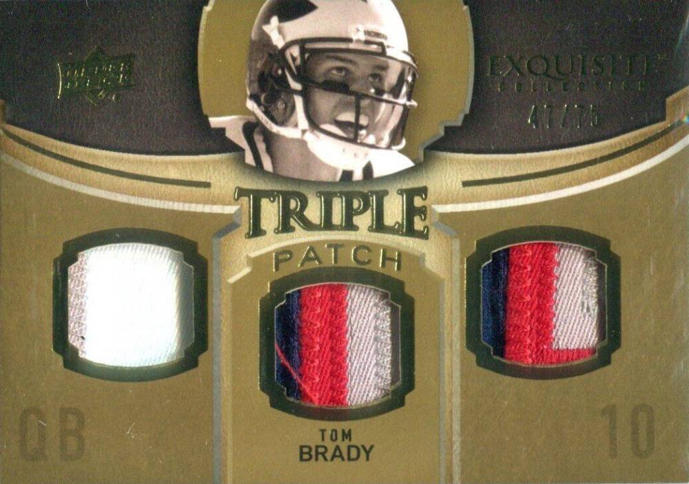 2010 Upper Deck Exquisite Collection Triple Patch Tom Brady #ETPTB Football Card