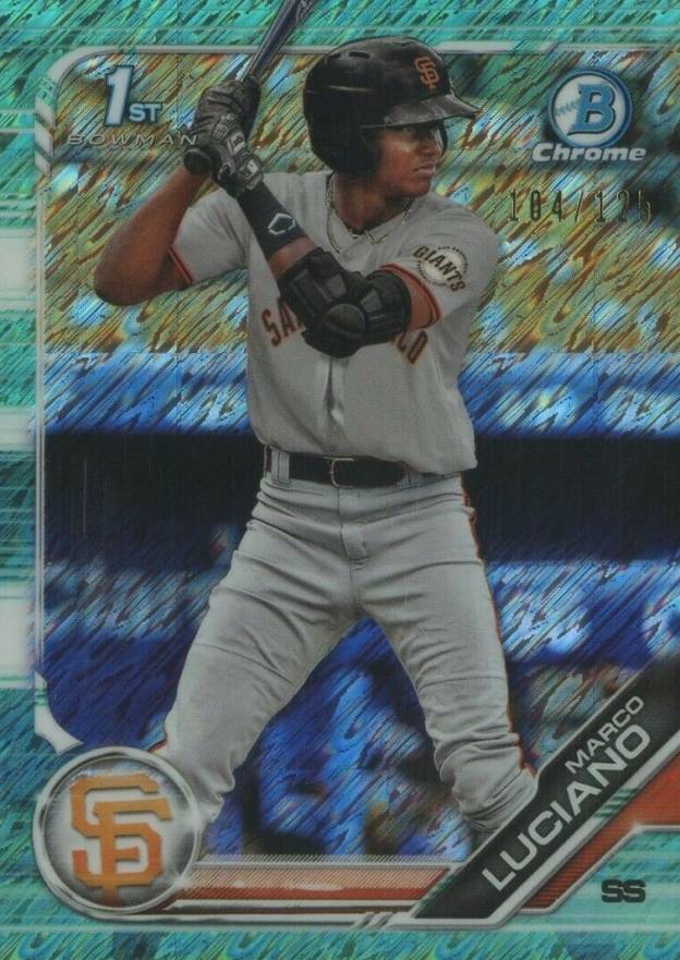 2019 Bowman Prospects Chrome Marco Luciano #82 Baseball Card