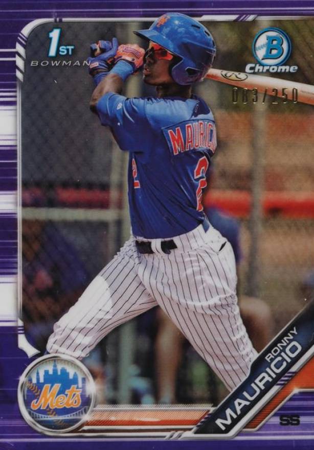 2019 Bowman Prospects Chrome Ronny Mauricio #107 Baseball Card