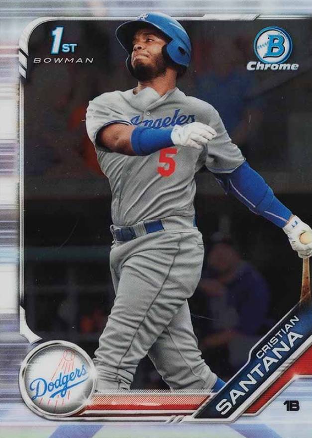 2019 Bowman Prospects Chrome Cristian Santana #134 Baseball Card