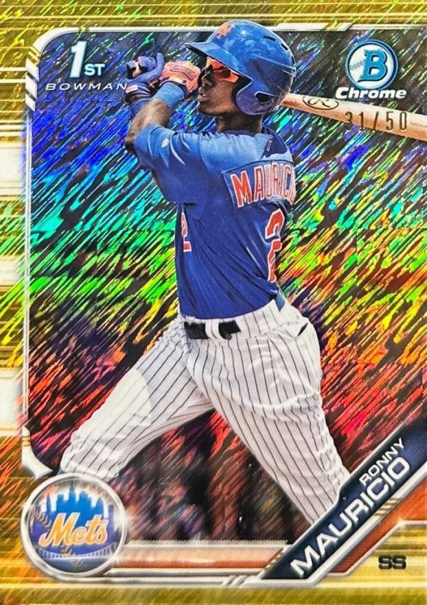 2019 Bowman Prospects Chrome Ronny Mauricio #107 Baseball Card