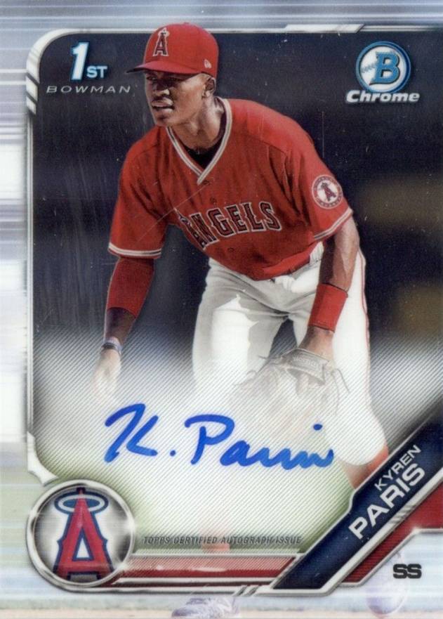 2019 Bowman Draft Chrome Draft Picks Autograph Kyren Paris #CDAKP Baseball Card