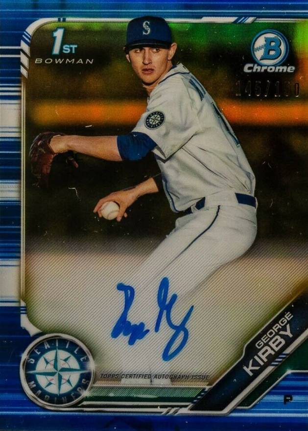 2019 Bowman Draft Chrome Draft Picks Autograph George Kirby #CDAGK Baseball Card