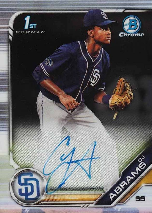 2019 Bowman Draft Chrome Draft Picks Autograph CJ Abrams #CDACA Baseball Card