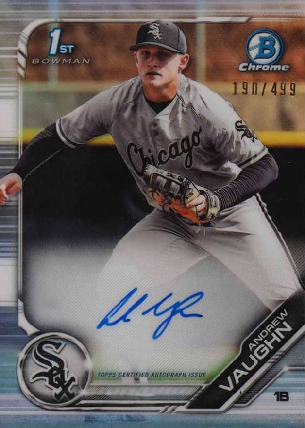 2019 Bowman Draft Chrome Draft Picks Autograph Andrew Vaughn #CDAAV Baseball Card