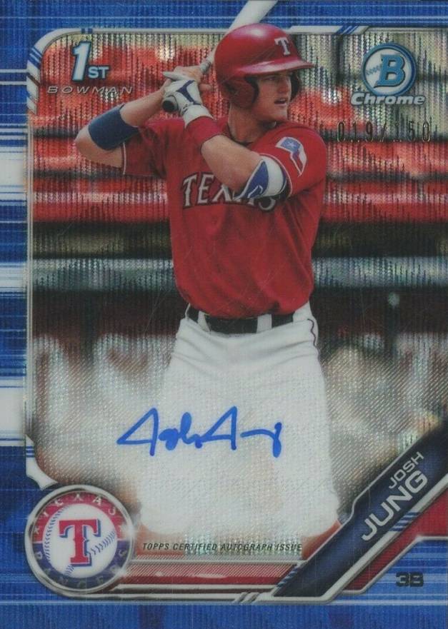 2019 Bowman Draft Chrome Draft Picks Autograph Josh Jung #CDAJJ Baseball Card